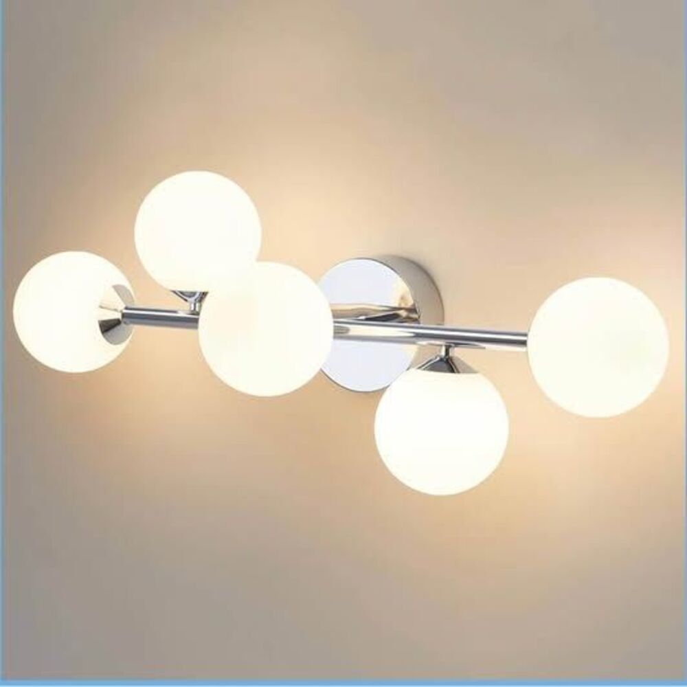 artmoonlight 27” 5-Light Chrome LED Bathroom Vanity Light Frosted Glass – NEW